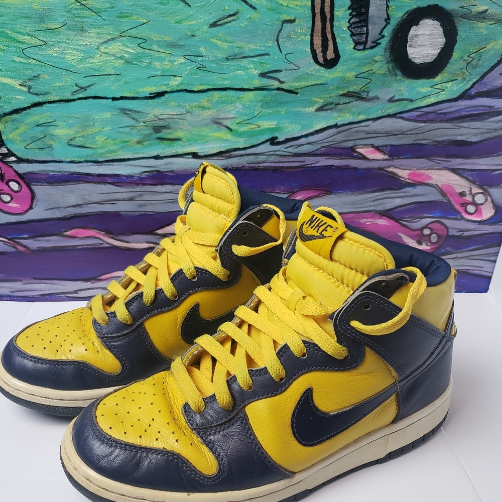 1999 nike dunk high michigan mens 7.5